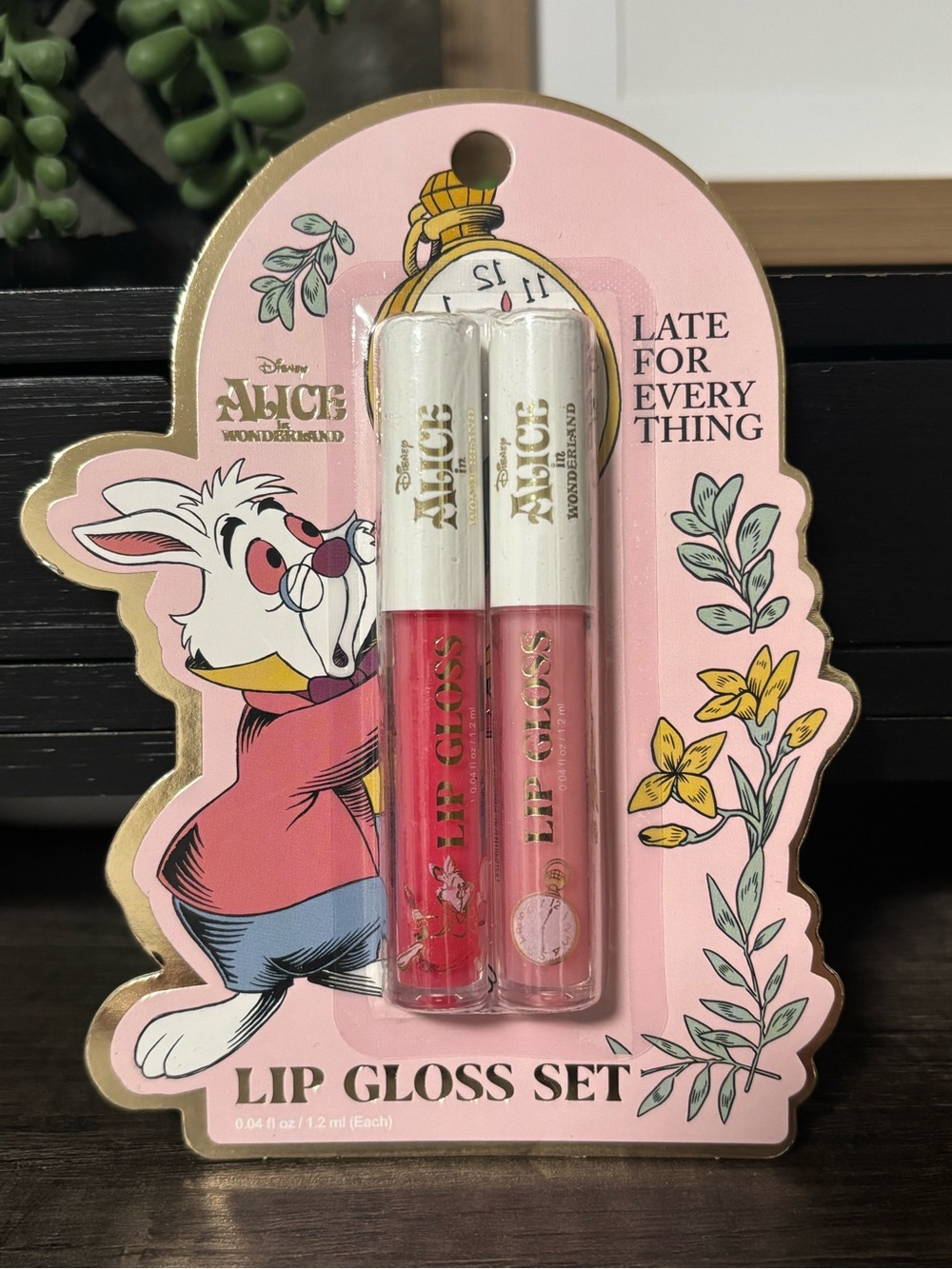 Disney Alice in Wonderland Pink & Red Lip Gloss Duo